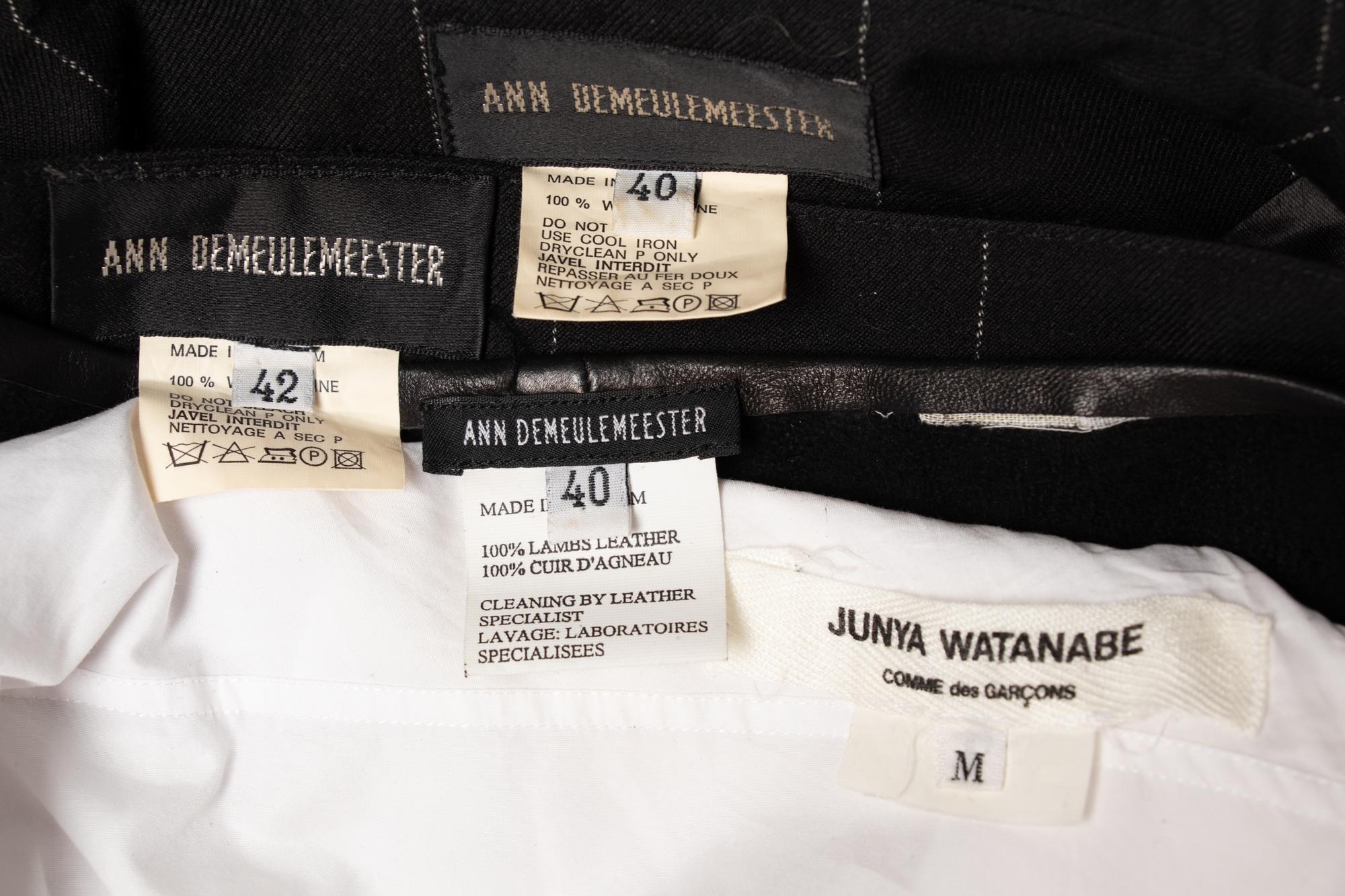 Ann Demeulemeester Bolero, Vest, Jacket, and Pant with Junya Watanabe for Comme des Garçons Blouse