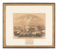 [CIVIL WAR]. 8 framed prints related to Libby Prison, Andersonville, and the trial of Henry Wirz.
