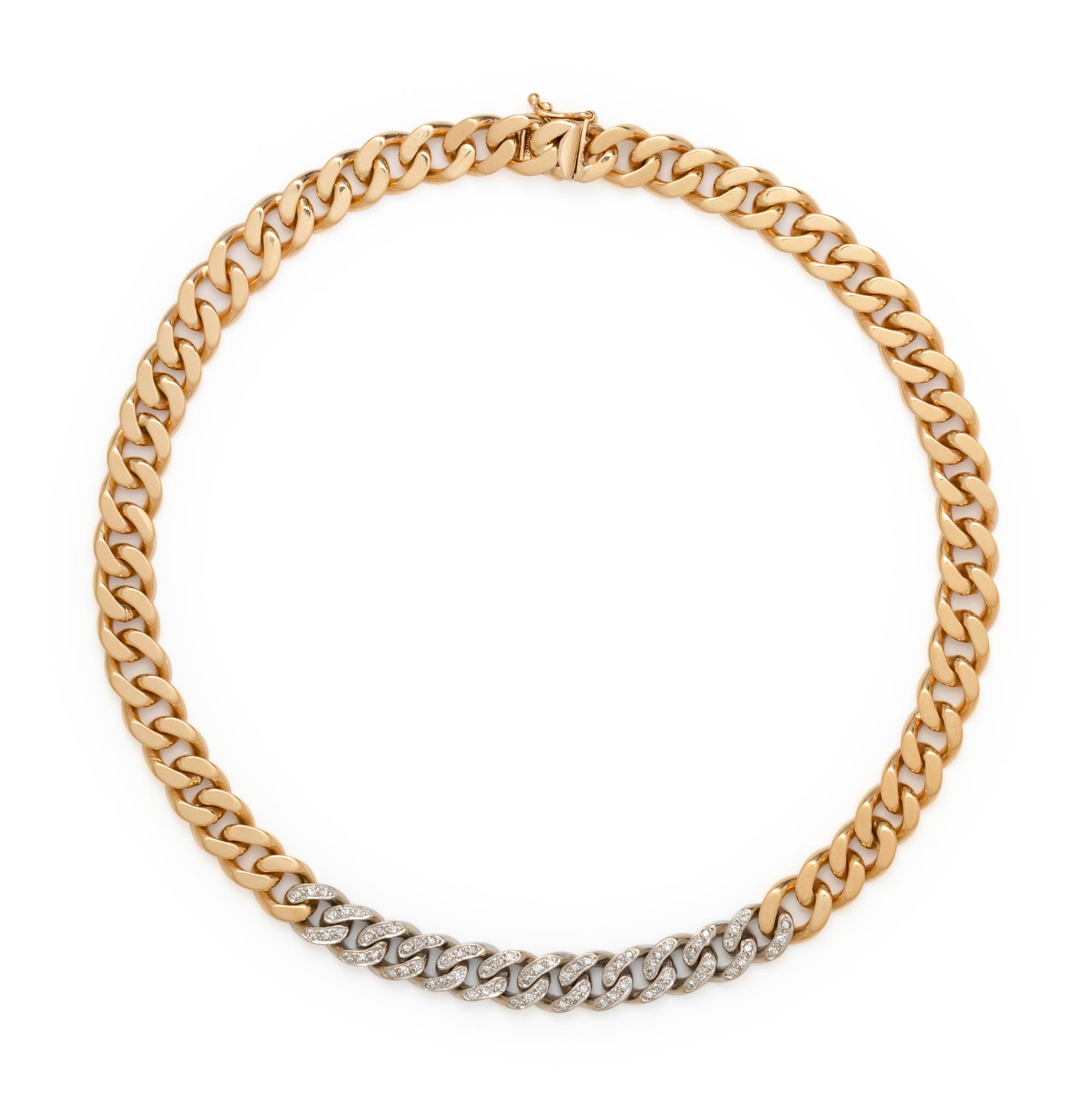 TIFFANY & CO., BICOLOR GOLD AND DIAMOND NECKLACE