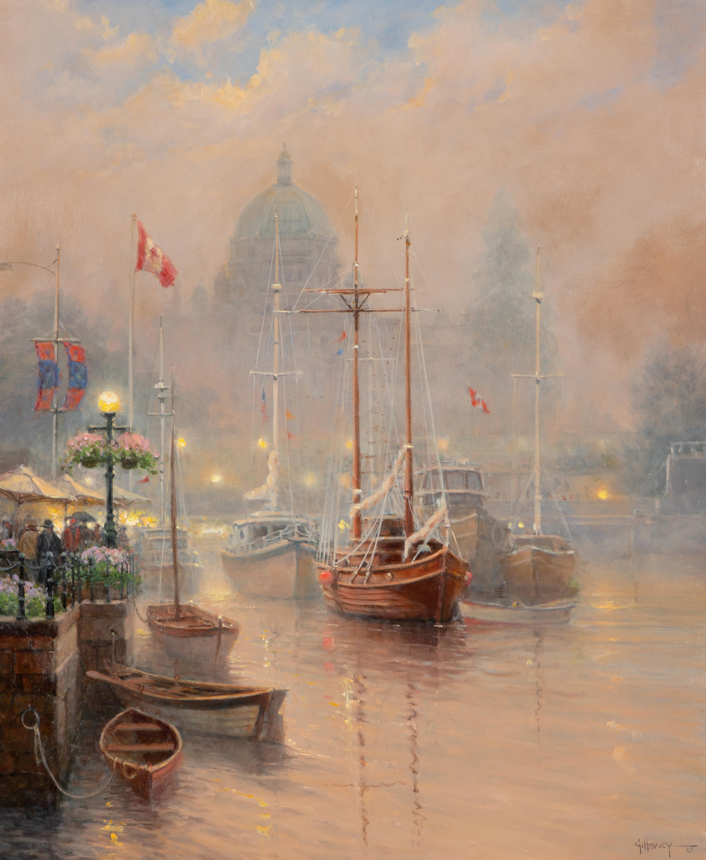 G. Harvey (American, 1933 -2017) — Harbor Fog, Victoria, B.C.