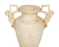 An Italian Carved Marble Urn with Griffin Handles