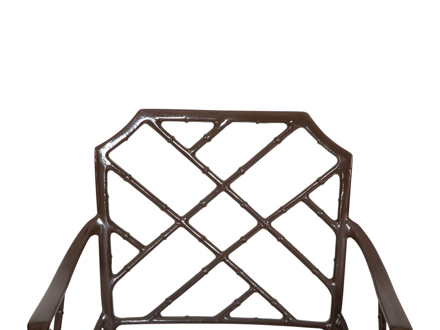 A Set of Eight Cast and Brown-Painted Aluminum Armchairs