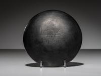 Blackware Pottery Plate, with Gunmetal Finish December 1963