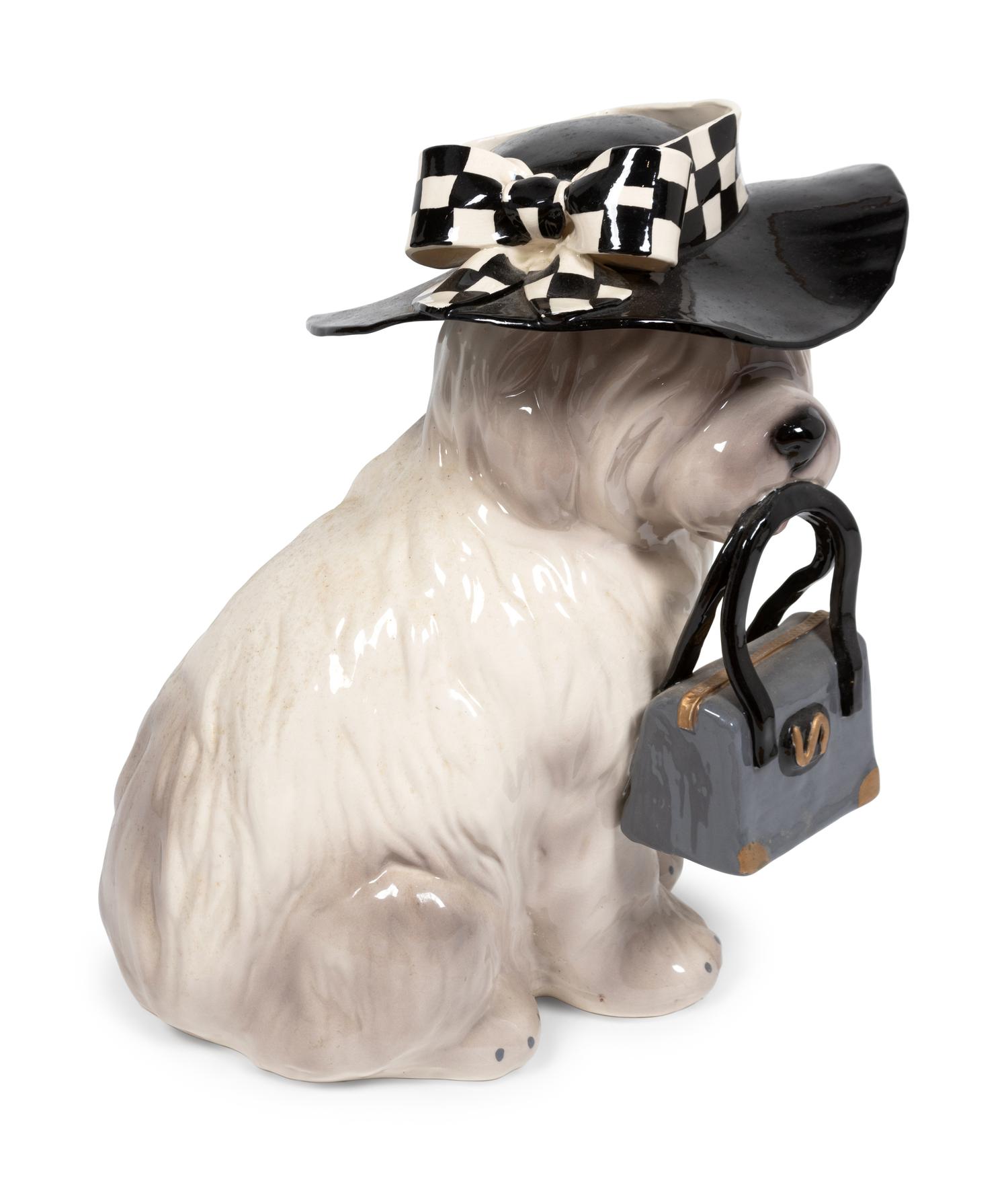 A Glazed Ceramic Dog Figure