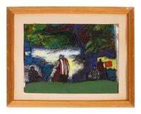 Four works: 19th Hole, 1971; Untitled (Golf Scene); Untitled (Golfers Under Tree); and Golfers ABC , 1964