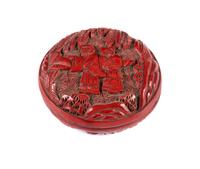 A Small Cinnabar Lacquer Circular Box and Cover Diameter 1 3/8 inches. — 18TH CENTURY