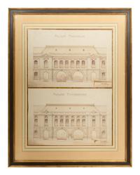Three Elevations of Beaux Arts Buildings, Paris