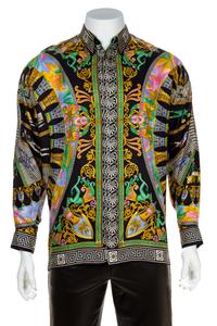 A Gianni Versace Silk Print Shirt, Size 48.