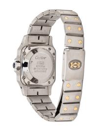 CARTIER, STAINLESS STEEL AND 18K YELLOW GOLD 'SANTOS' WATCH