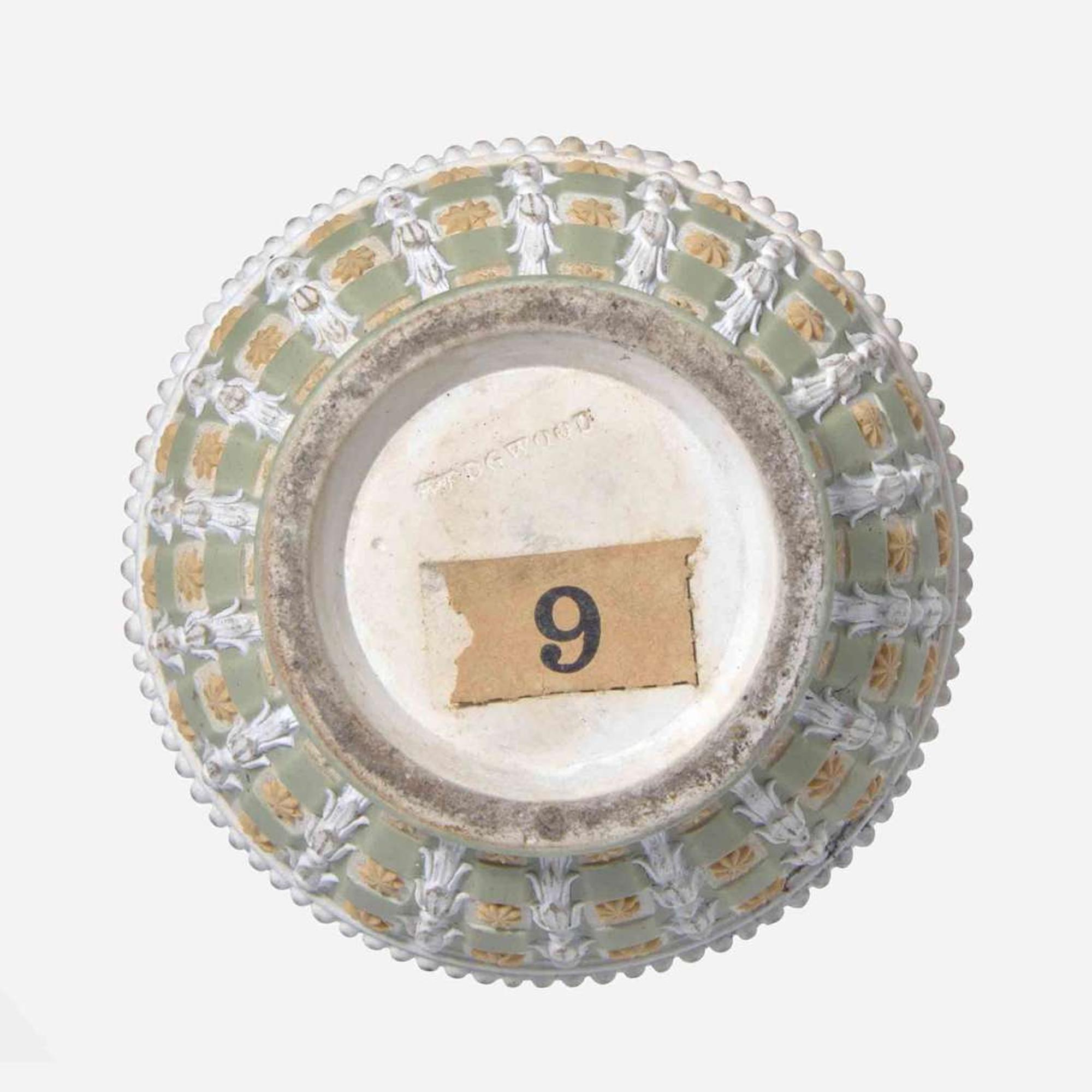 A Wedgwood jasper dip tricolor diceware covered vase 19th century