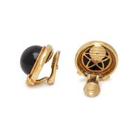 ONYX AND DIAMOND EARCLIPS