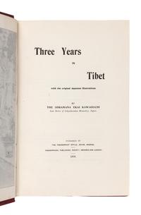 KAWAGUCHI, Ekai (1866-1945). Three Years in Tibet. Asdyar, Madras: The Theosophist Office, 1909.