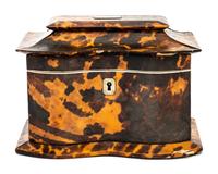 A Regency Tortoiseshell Tea Caddy