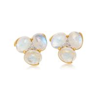 MAZ, MOONSTONE AND DIAMOND CLIP EARRINGS