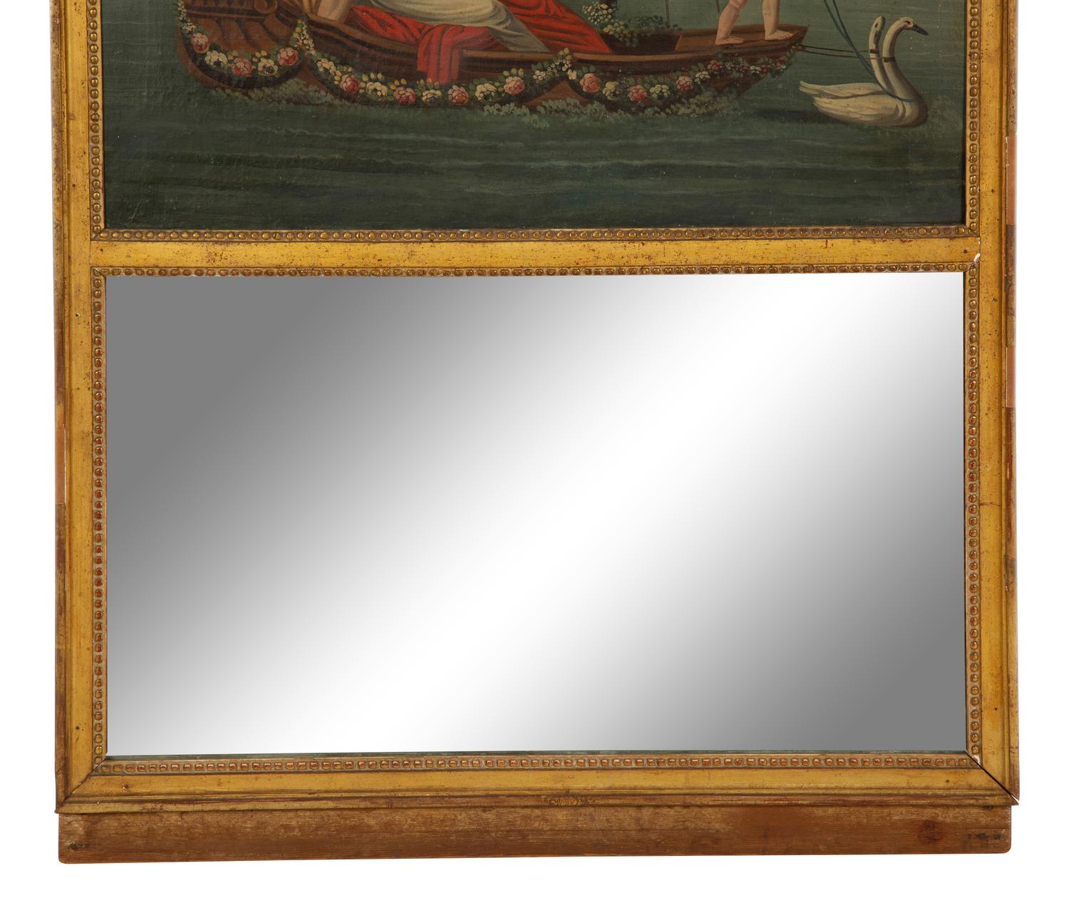 A Neoclassical Gilt Framed Trumeau Mirror