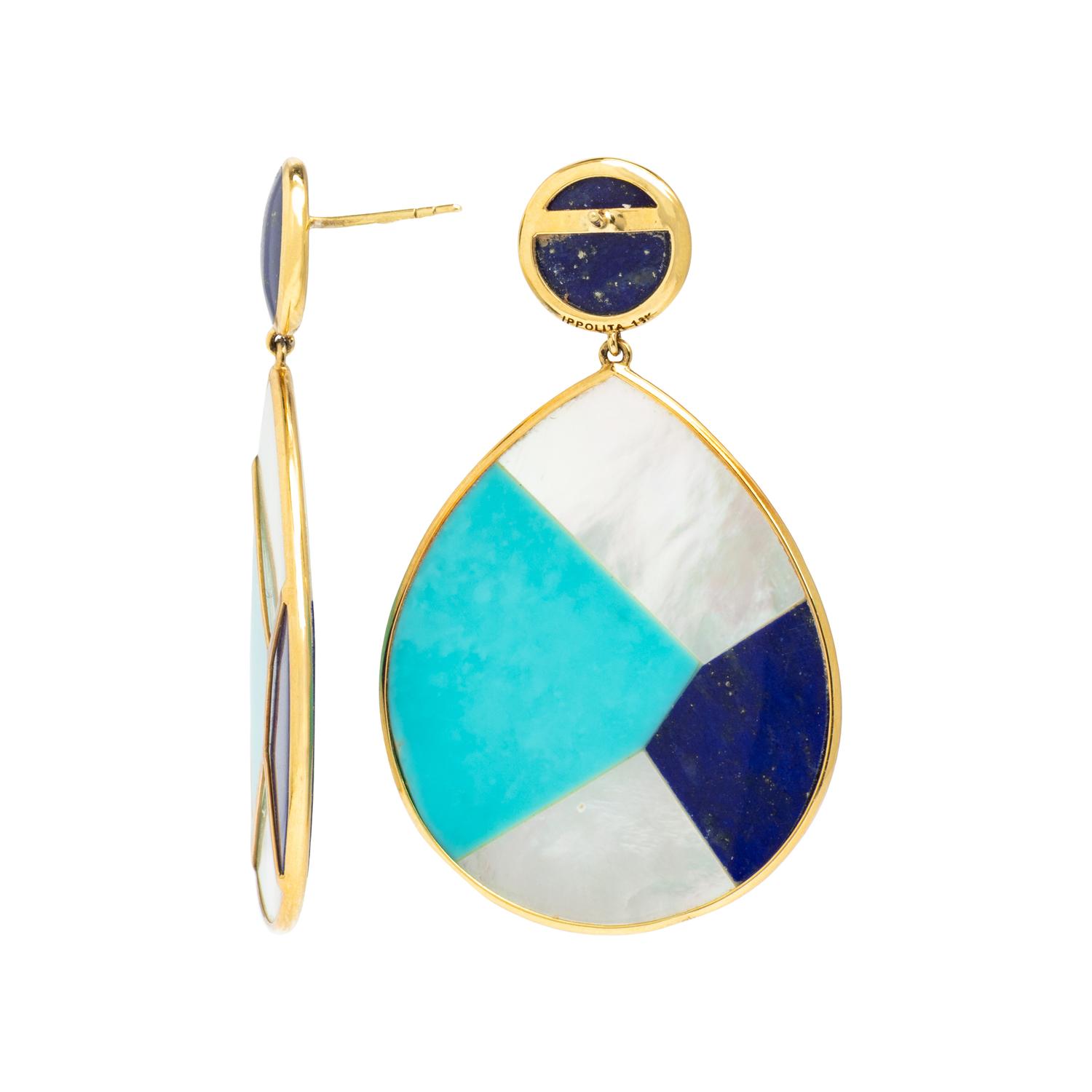 Ippolita, Lapis Lazuli, Turquoise, and Mother-of-Pearl Pendant Earrings