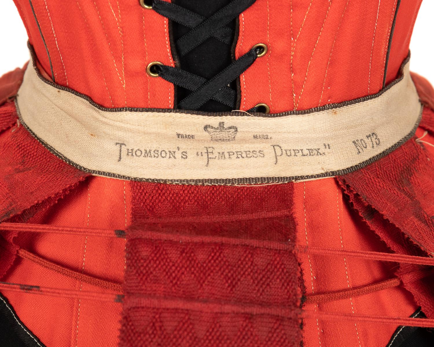 Two Women's Understructure Pieces: One Corset, One Crinoline, 1870s