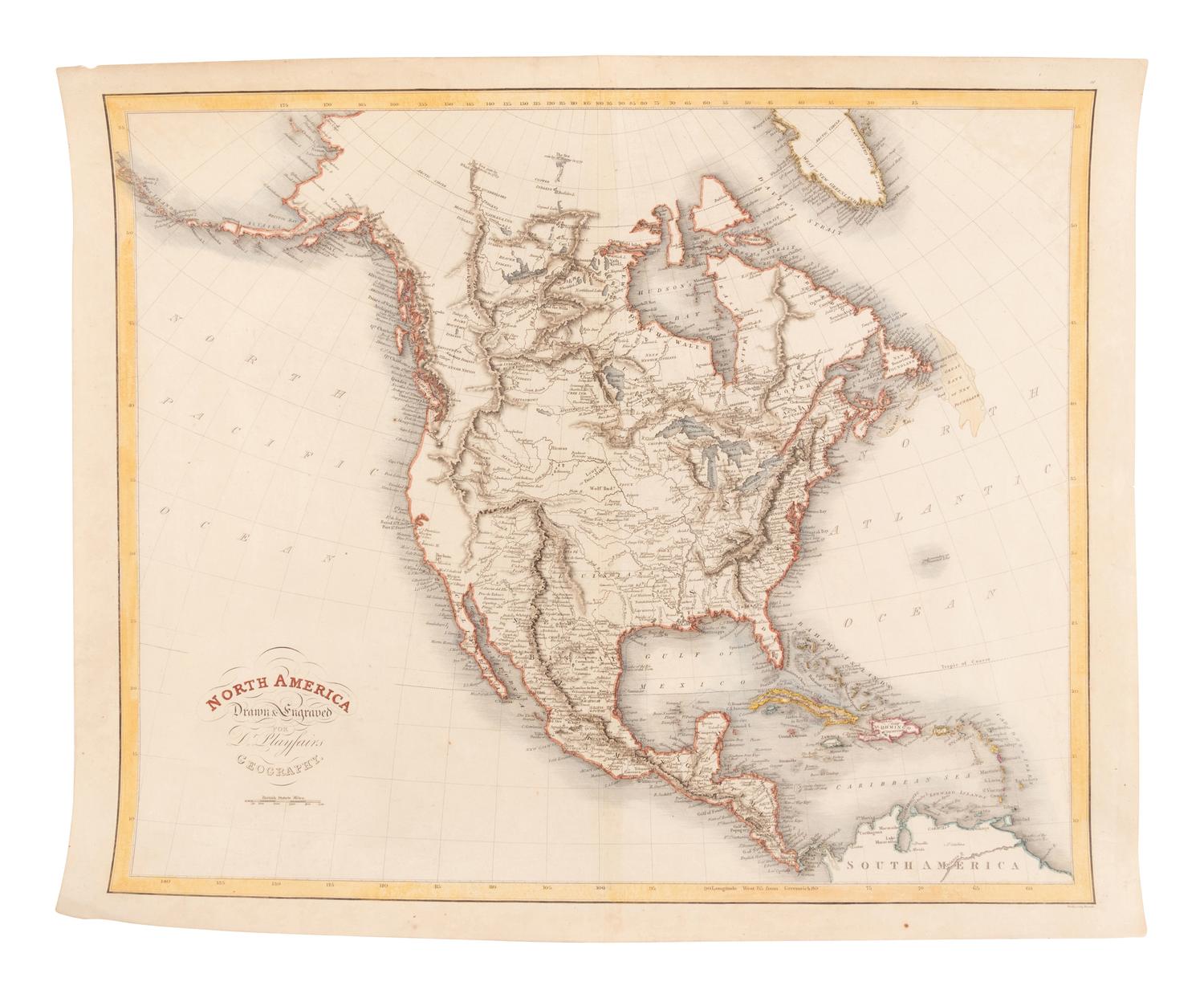 [AMERICANA - MAP]. PLAYFAIR, James (1738-1819). North America drawn and engraved for Dr. Playfair’s Geography . London, 1814.