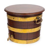 A George III Brass-Banded Mahogany Cistern