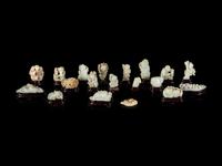 Nineteen Chinese Carved Jade Figures
