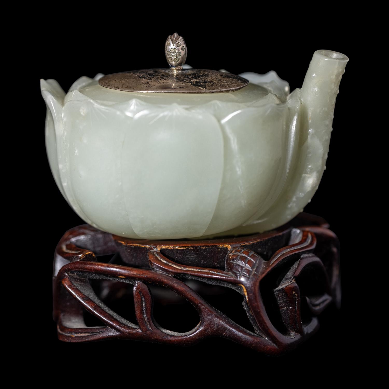 A Chinese Celadon Jade 'Lotus' Water Dropper