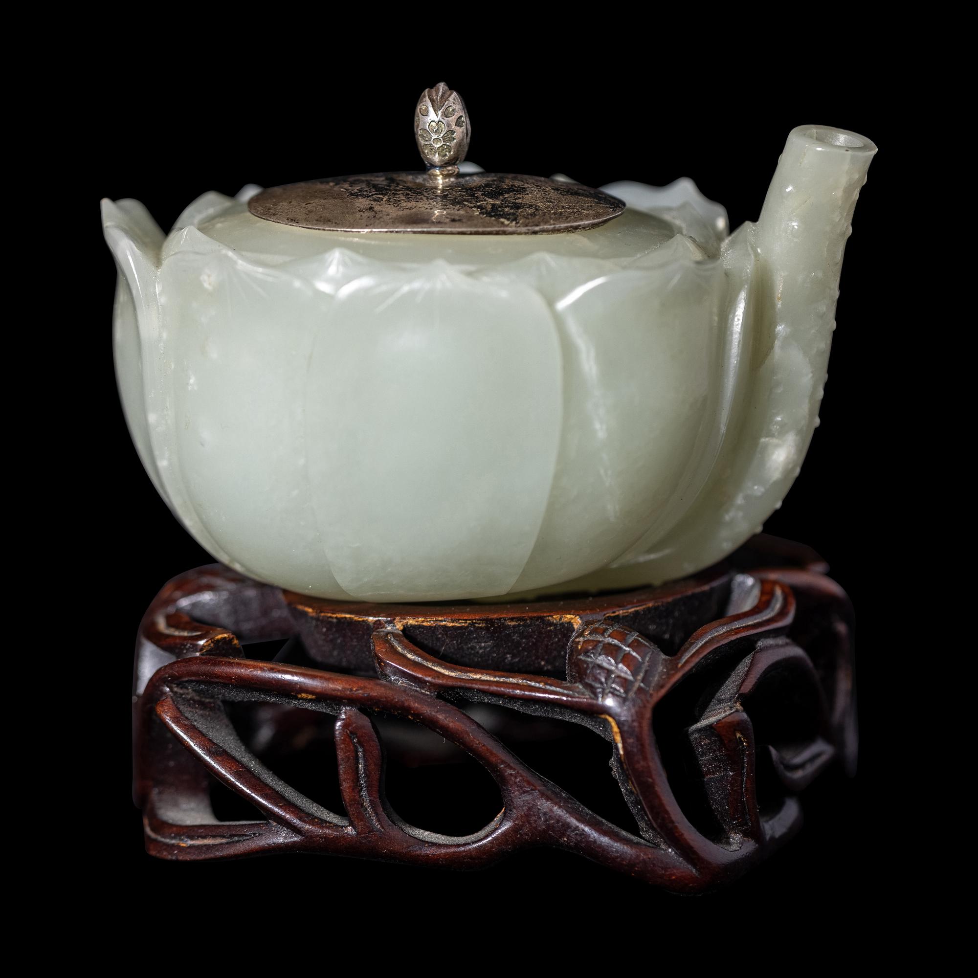 A Chinese Celadon Jade 'Lotus' Water Dropper