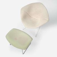 Harry Bertoia (American, 1915-1978) Group of Three "Diamond" Armchairs and Ottoman, Knoll Associates, circa 1953