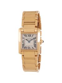CARTIER, 18K YELLOW GOLD 'TANK FRANÇAISE' WATCH