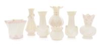 Seven Belleek Vases Height of tallest 8 inches. — SEVENTH GOLD MARK (1980-1993)