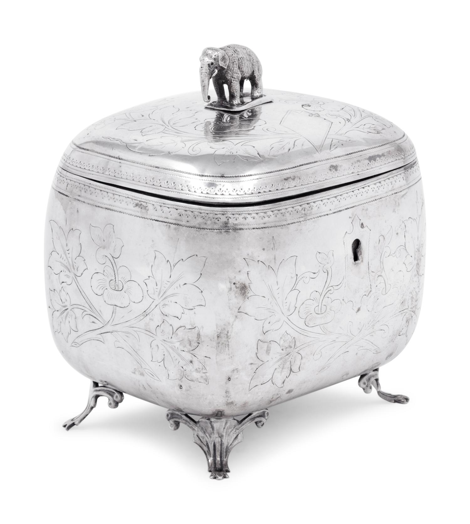 An Austrian Silver Tea Caddy