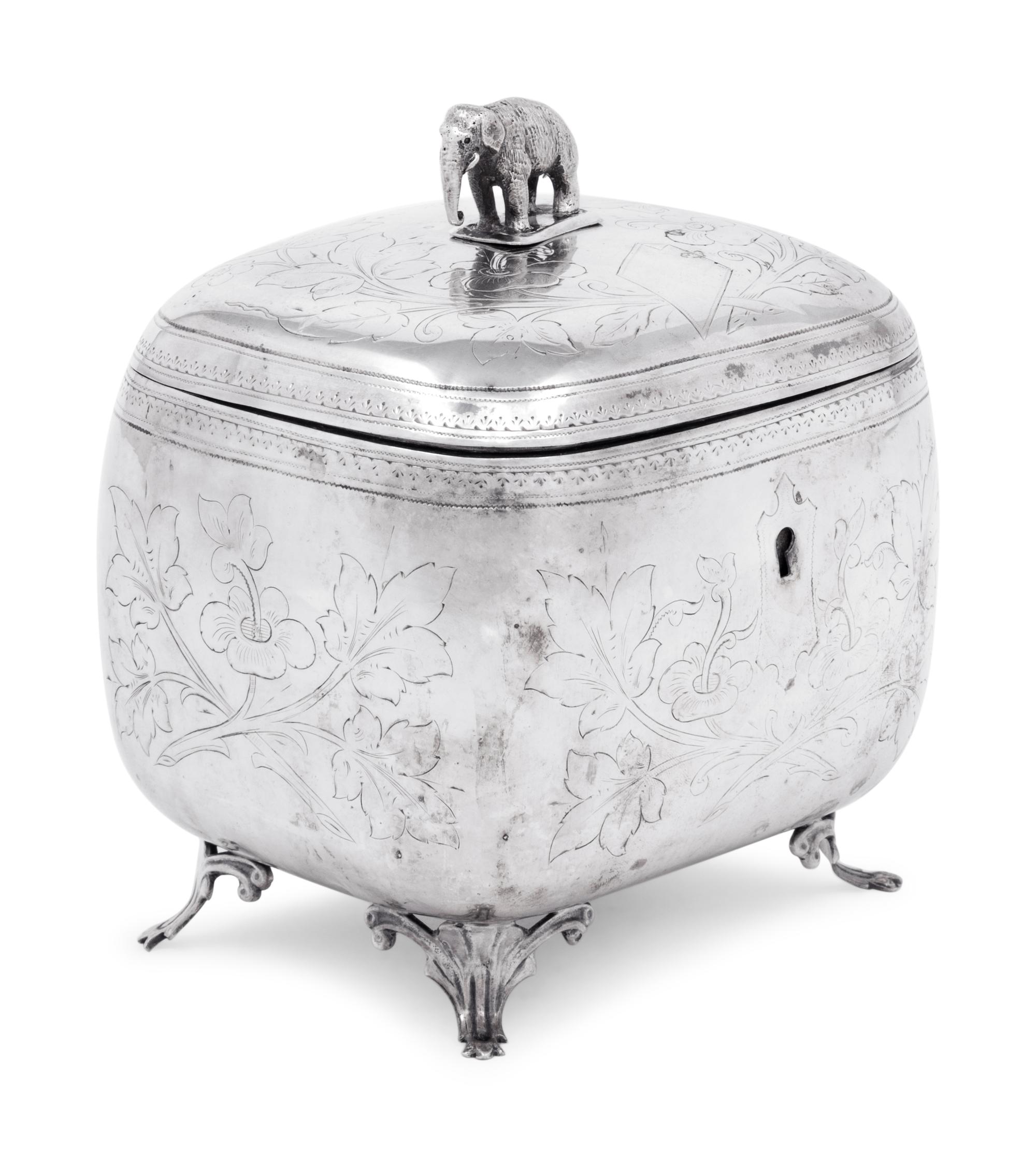 An Austrian Silver Tea Caddy