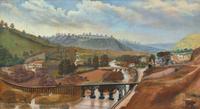 American School 19th Century, Rural Landscape with Railroad