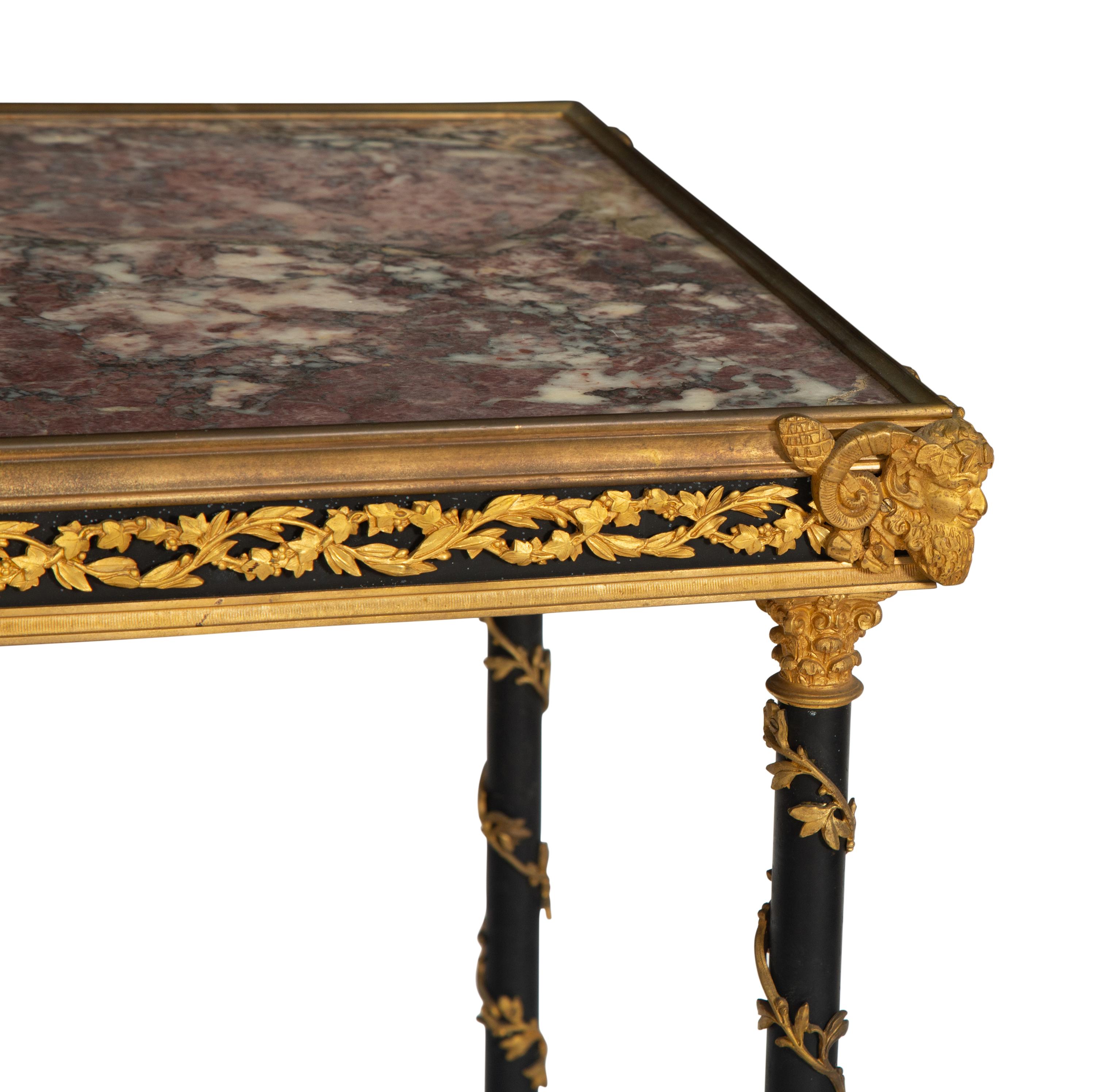 A French Gilt Bronze Mounted Ebonized Side Table