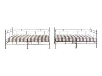 A Pair of Painted Metal Patio Sofas