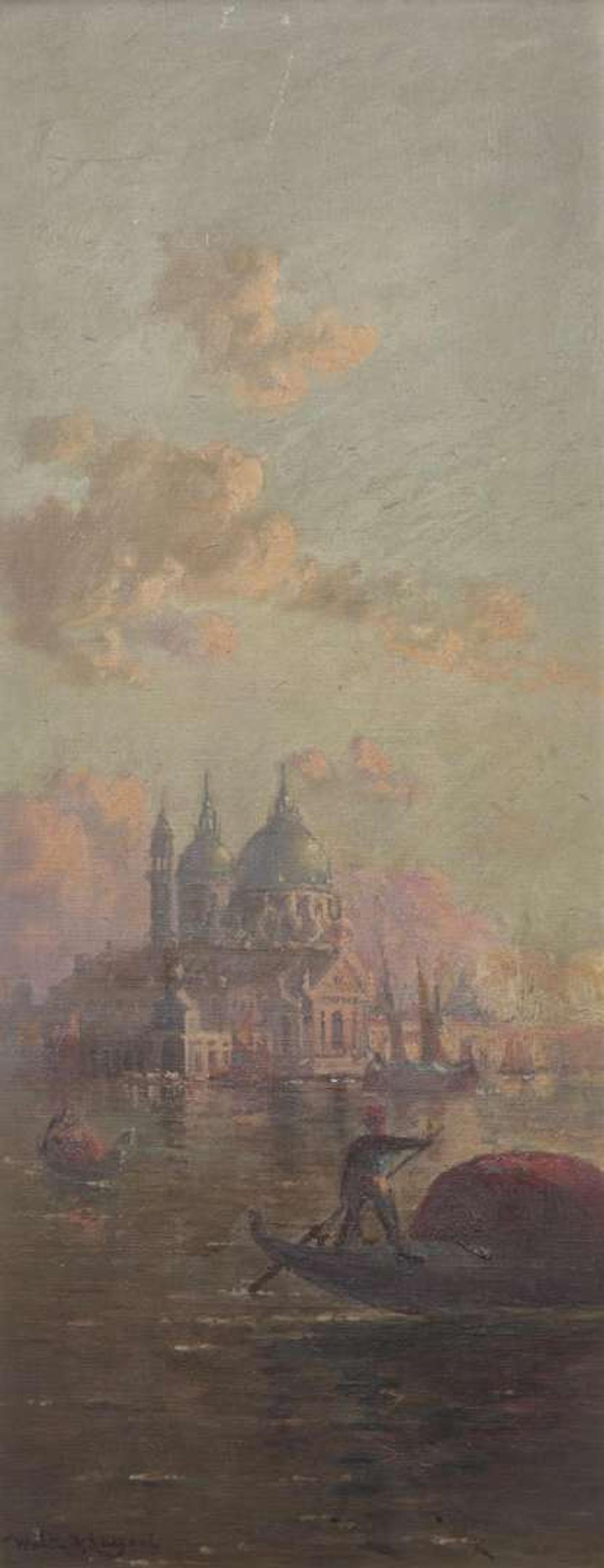 Walter Franklin Lansil (American, 1846–1933) - The Campanile and Ducal Palace; together with The Santa Maria della Salute (A Pair of Venetian Scenes)