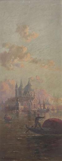Walter Franklin Lansil (American, 1846–1933) - The Campanile and Ducal Palace; together with The Santa Maria della Salute (A Pair of Venetian Scenes)