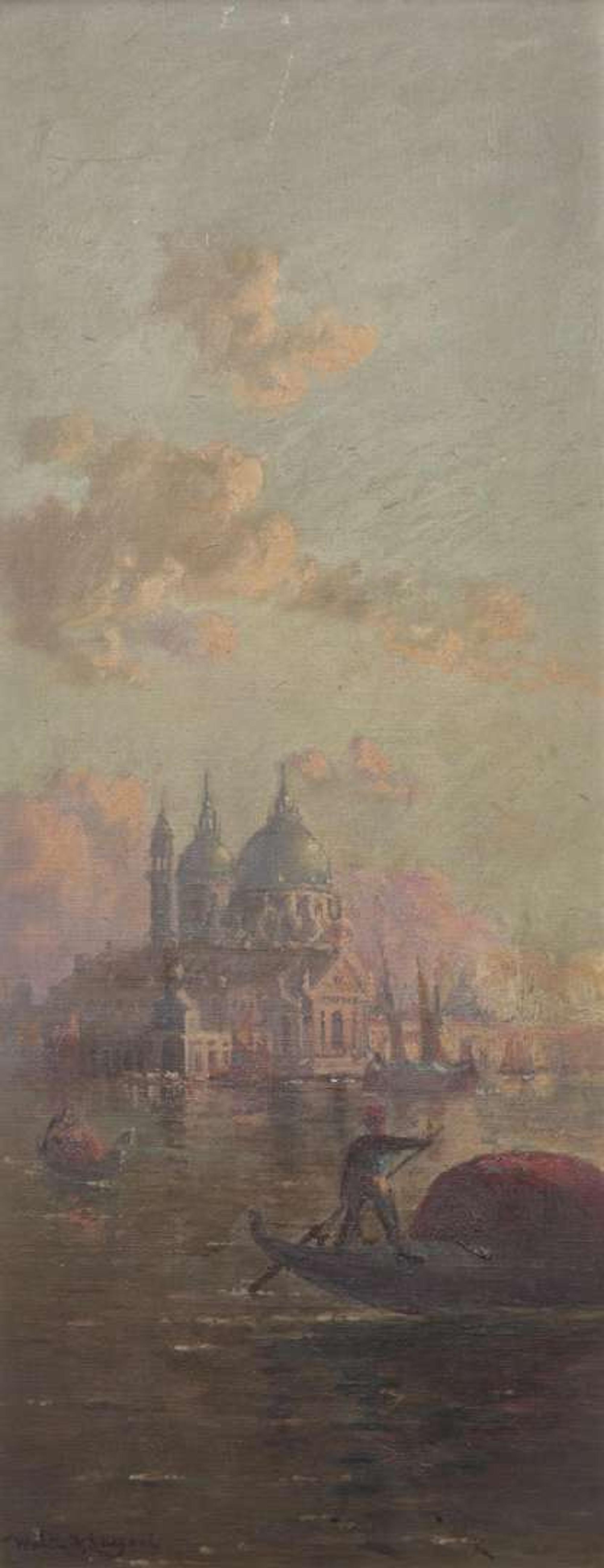 Walter Franklin Lansil (American, 1846–1933) - The Campanile and Ducal Palace; together with The Santa Maria della Salute (A Pair of Venetian Scenes)