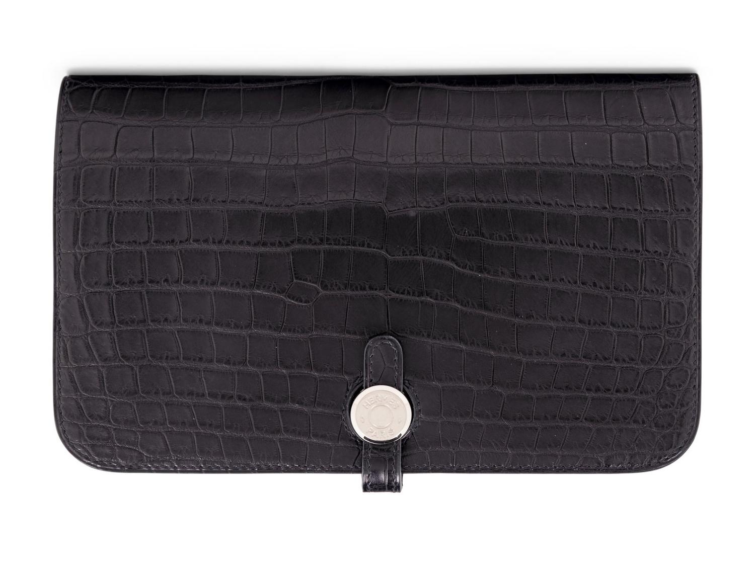 Hermès Crocodile Dogon Duo Wallet, 2010s