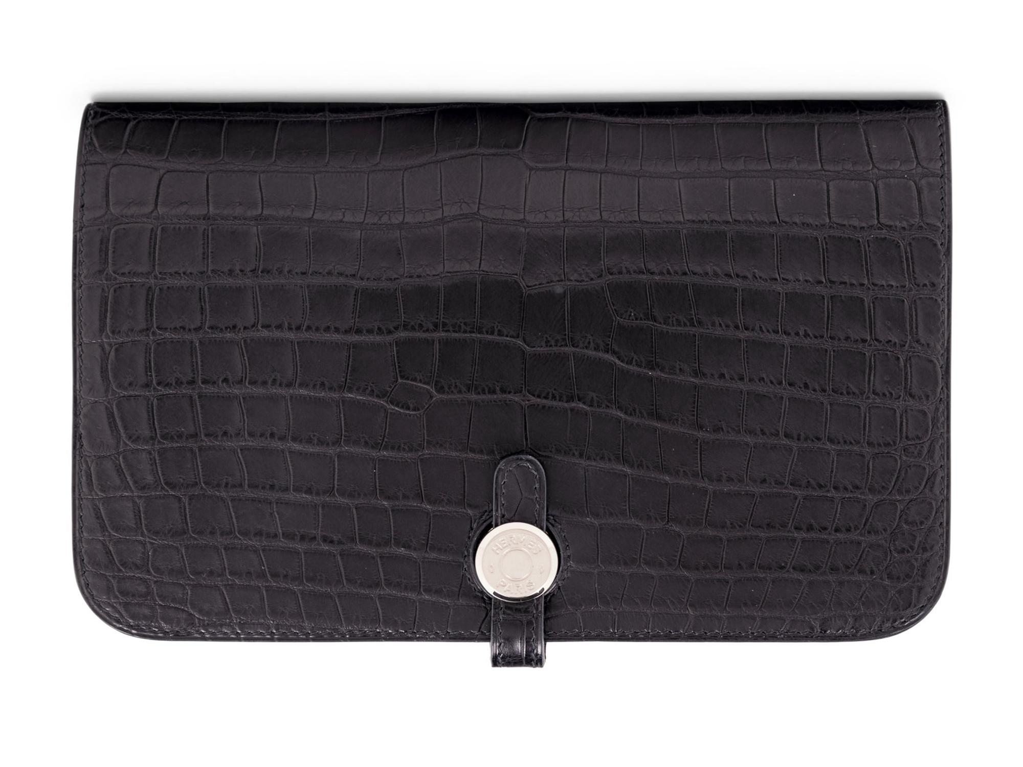 Hermès Crocodile Dogon Duo Wallet, 2010s