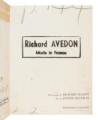 [AVEDON, Richard (1923-2004)]. THURMAN, Judith. Richard Avedon, Made in France. San Francisco: Fraenkel Gallery, 2002.