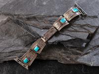Navajo Silver and Turquoise Watch Band