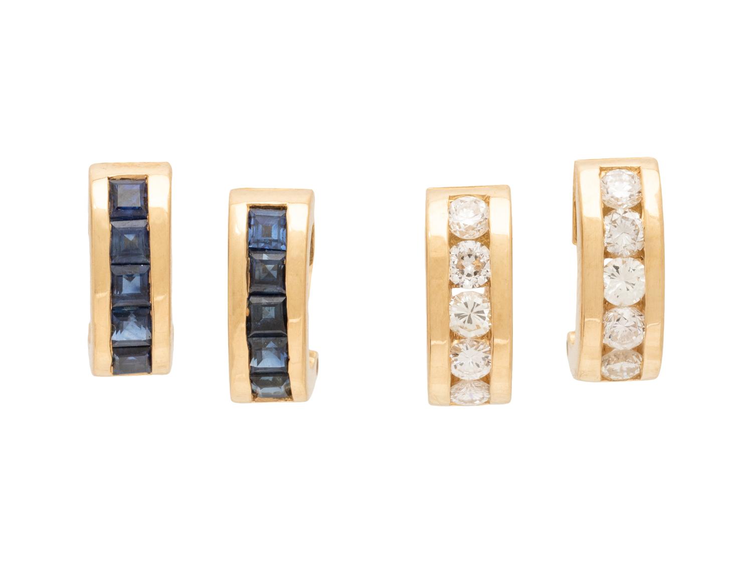 SAPPHIRE, DIAMOND, AND YELLOW GOLD JEWELRY SUITE