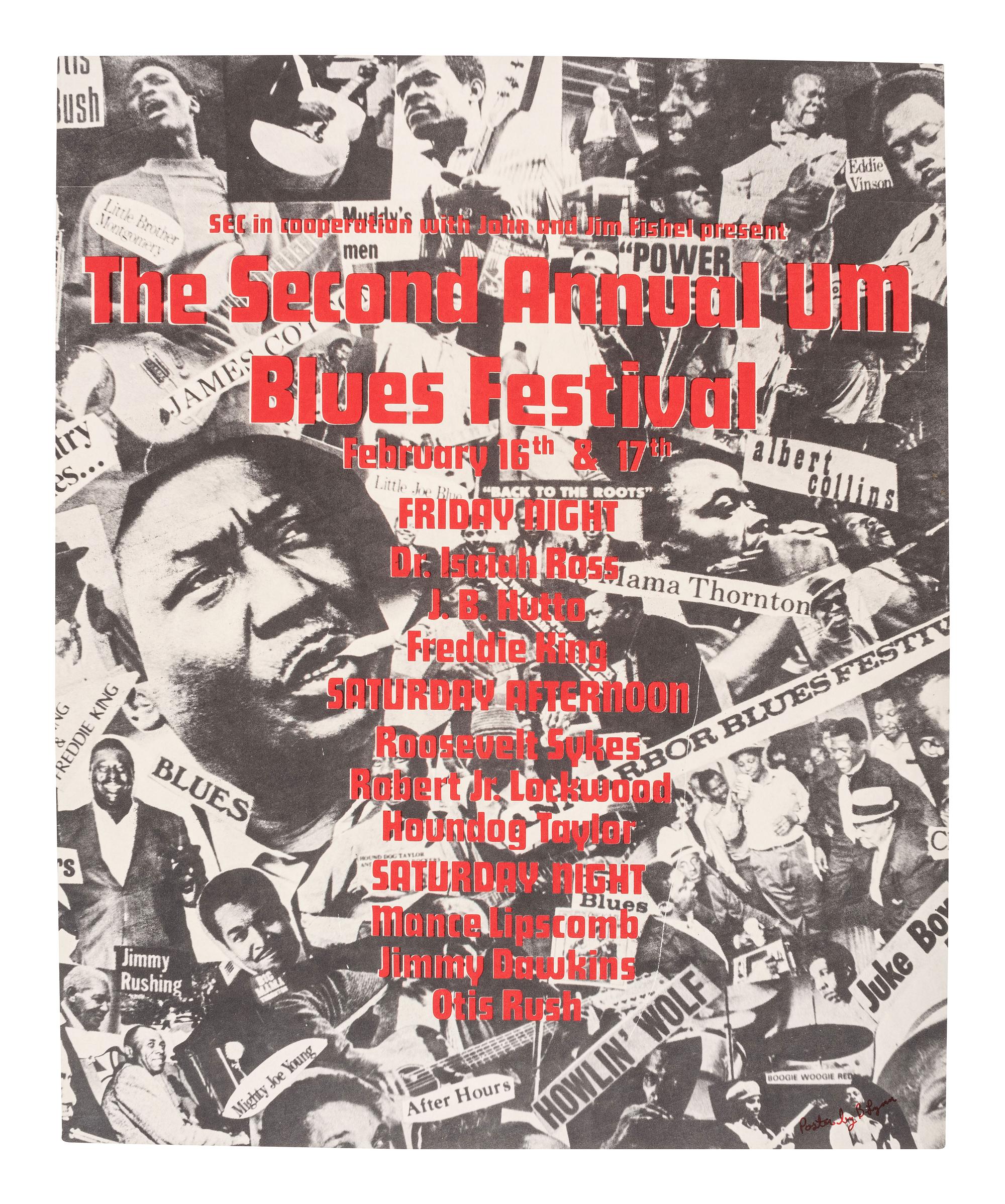 [AFRICAN AMERICANA - MUSIC]. A group of 5 posters promoting blues acts and festivals, incl. Ann Arbor 1970 Blues Festival.
