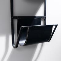 Leather Covered Mounted Shelf, c. 1960 France