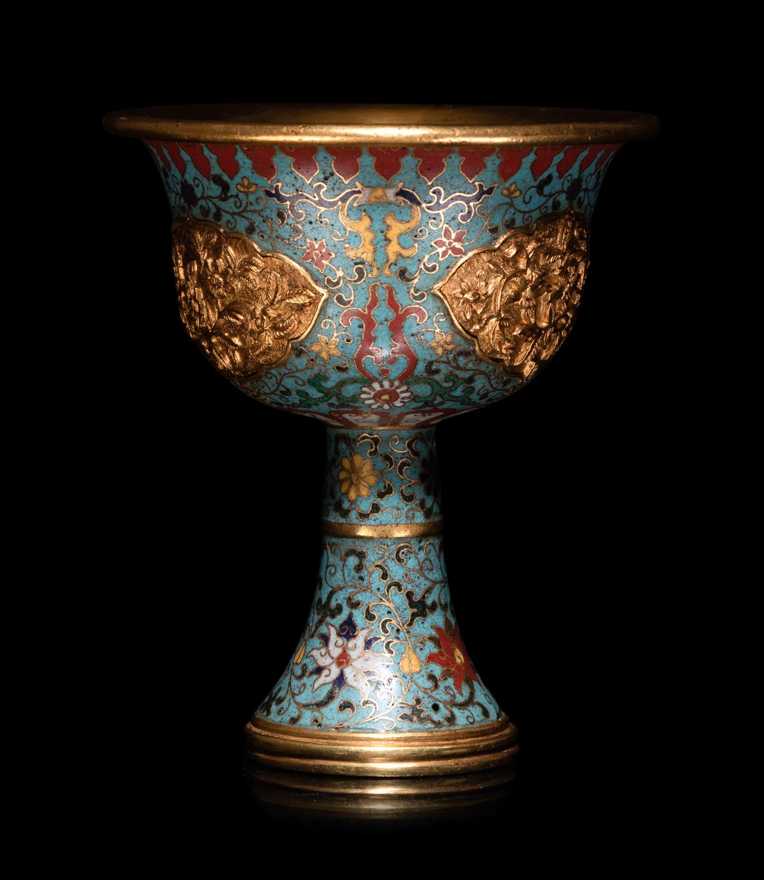 A Cloisonné Enamel Stem Cup
