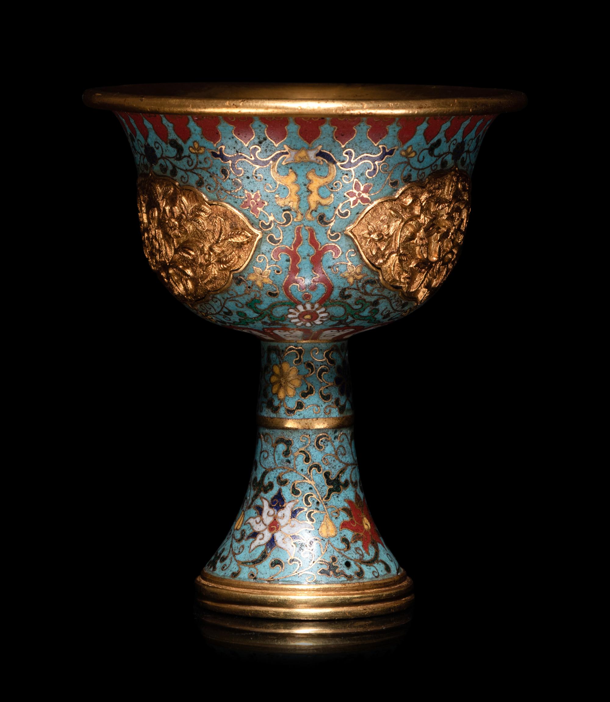 A Cloisonné Enamel Stem Cup