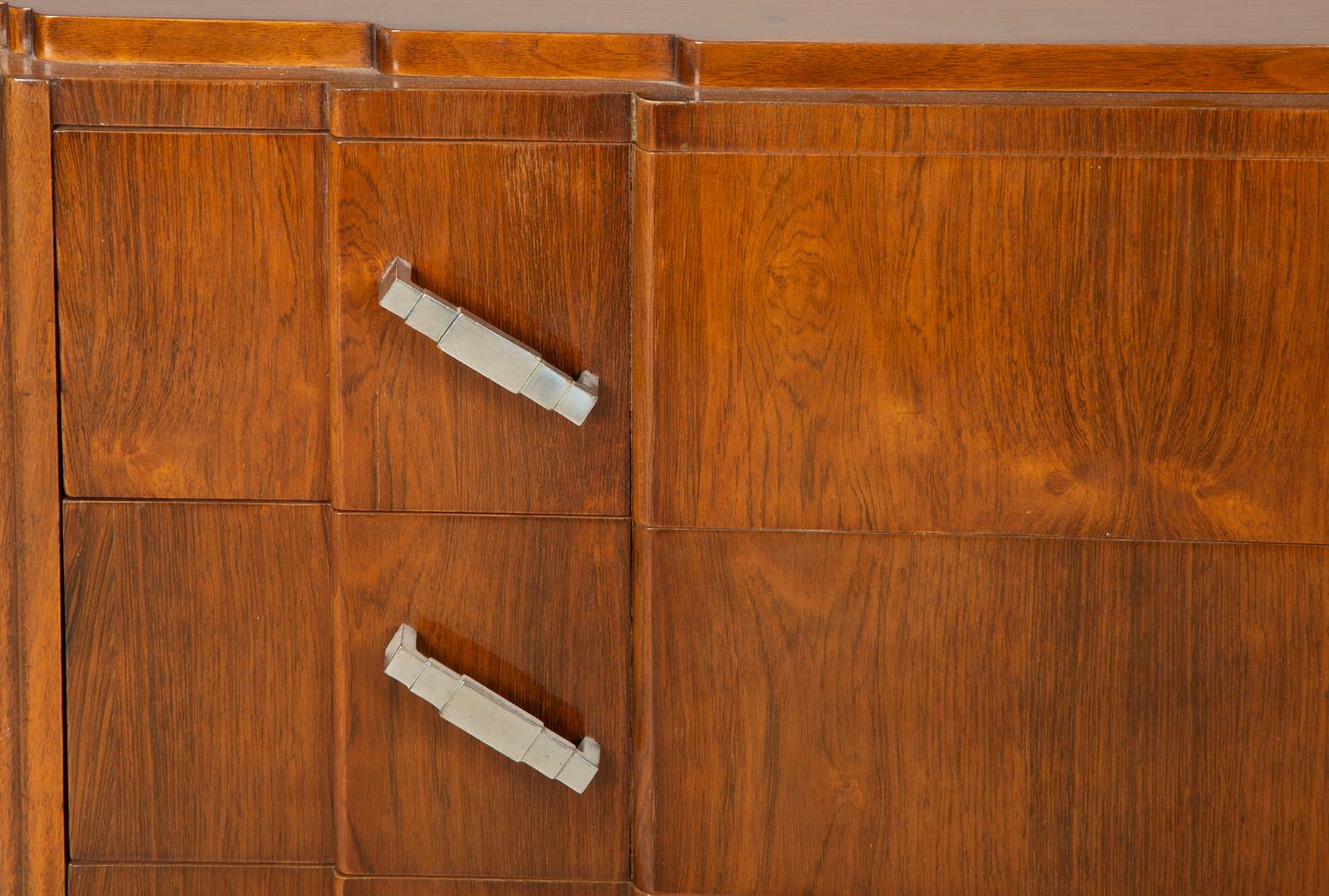 A Belgian Art Deco Rosewood Chest of Drawers