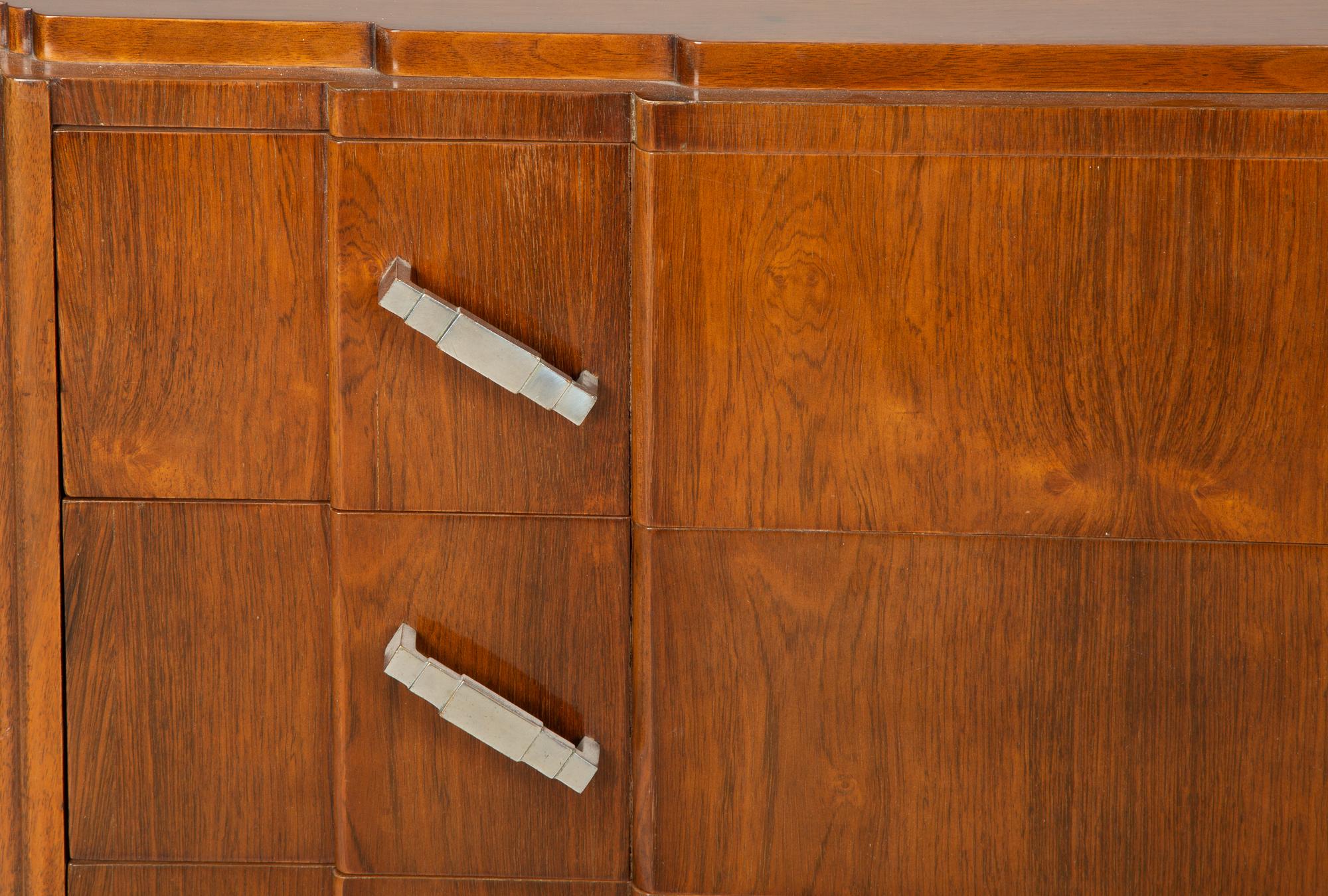 A Belgian Art Deco Rosewood Chest of Drawers