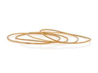 A Collection of Yellow Gold Bangle Bracelets,