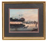 Two Chinese Export Watercolor Paintings on Paper 7 1/2 x 9 1/2 inches (visible). — EARLY 20TH CENTURY